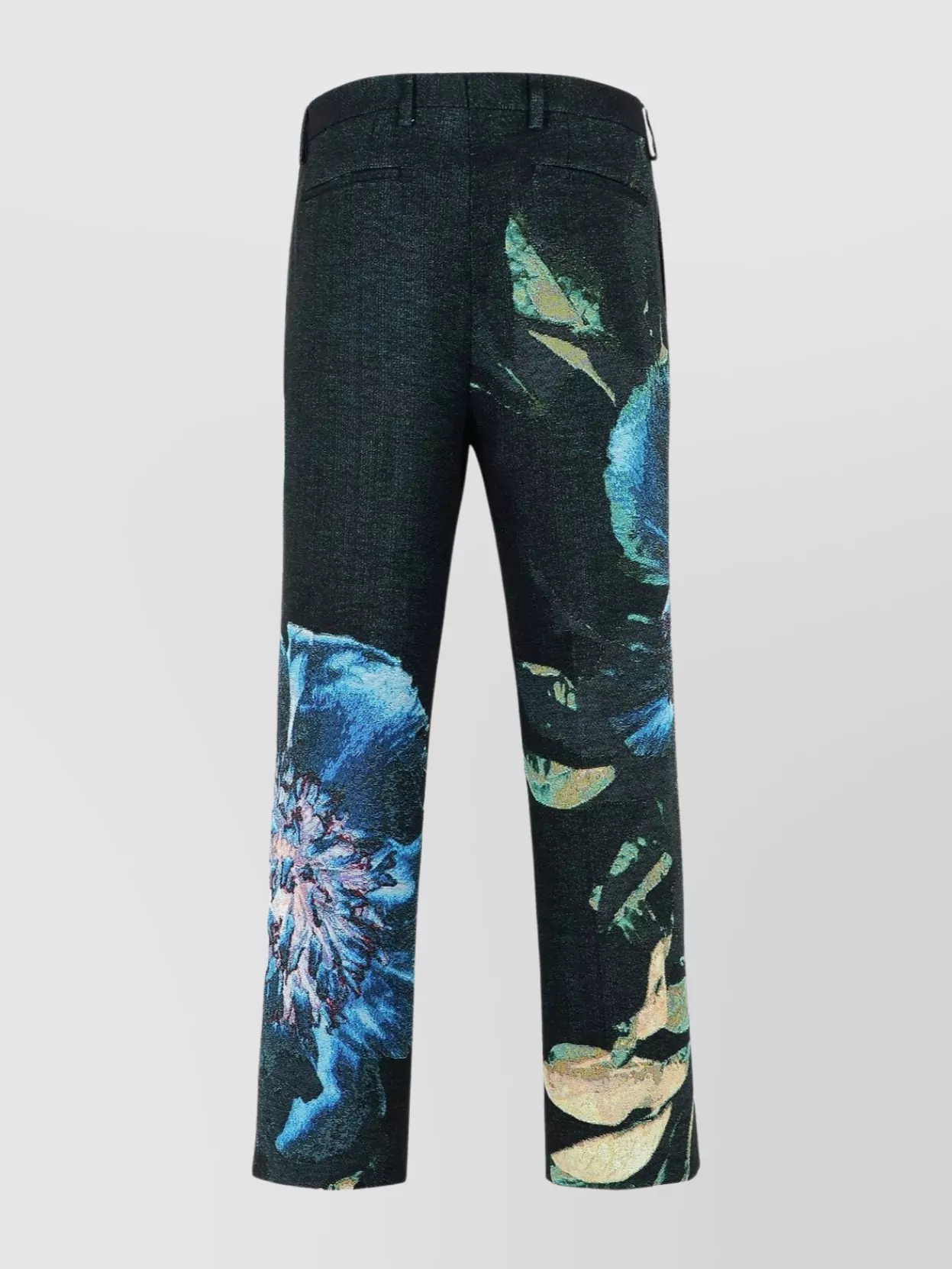 Dries Van Noten Floral Pattern Cotton Blend Trousers In Green