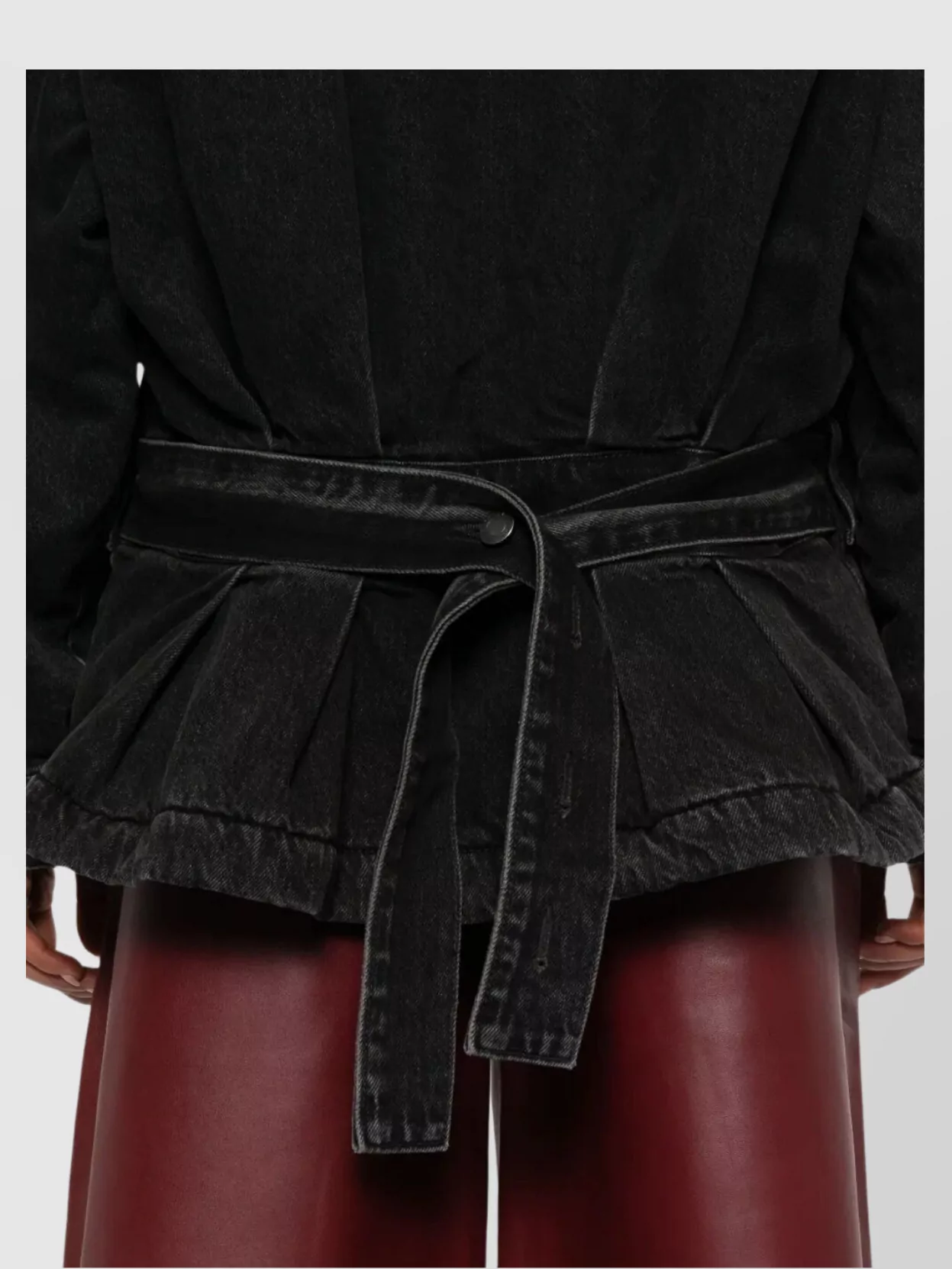 Haikure Denim Jacket Belted Waist