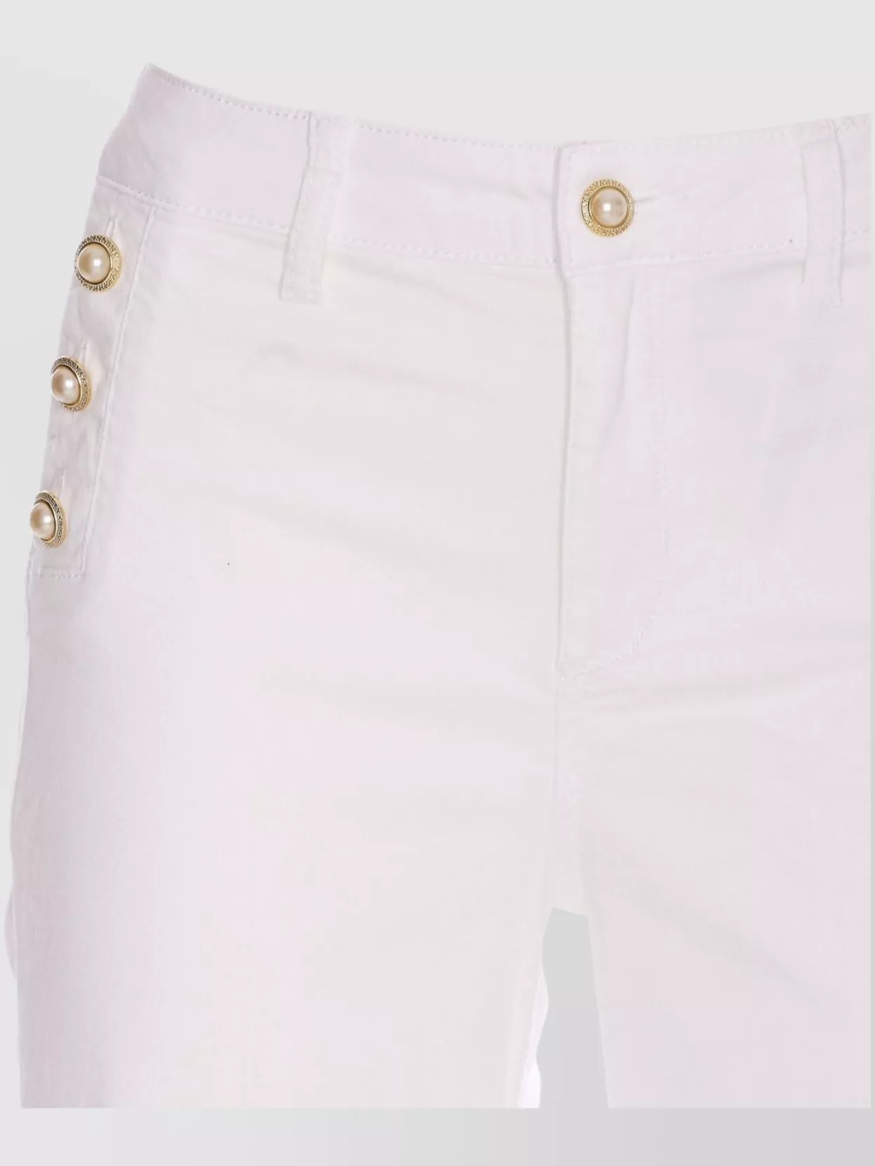 LIU •JO HIGH WAIST FLARED TROUSERS WITH JEWELLED BUTTONS