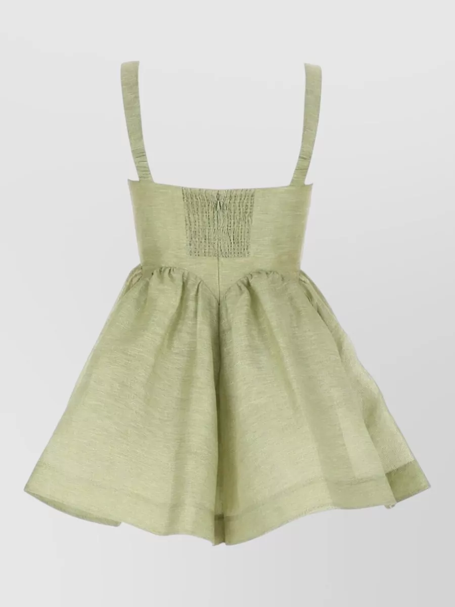 Zimmermann Silk Linen Draped Mini Dress