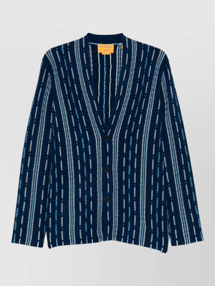 Guest In Residence Cashmere striped v-neck long-sleeve cardigan