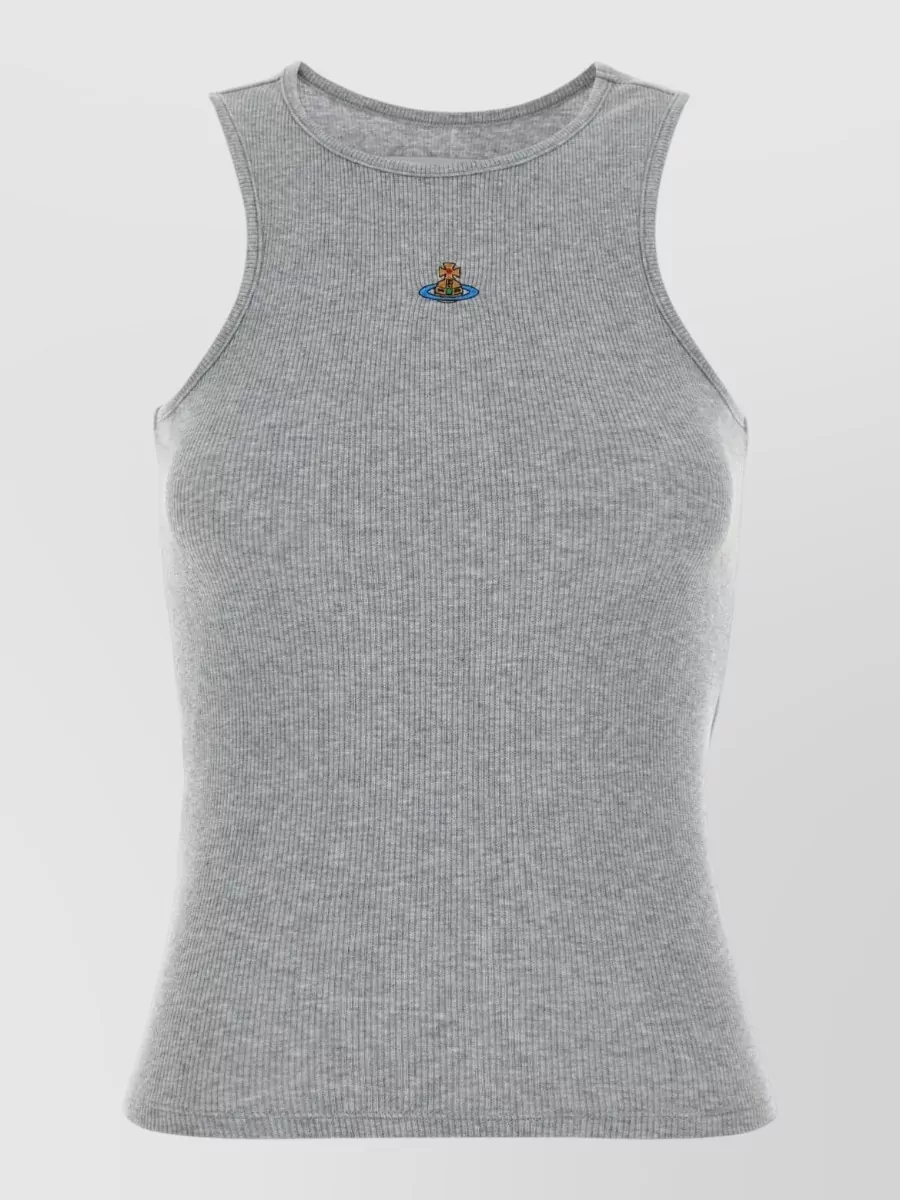 Vivienne Westwood Logo-embroidered sleeveless cotton tank top