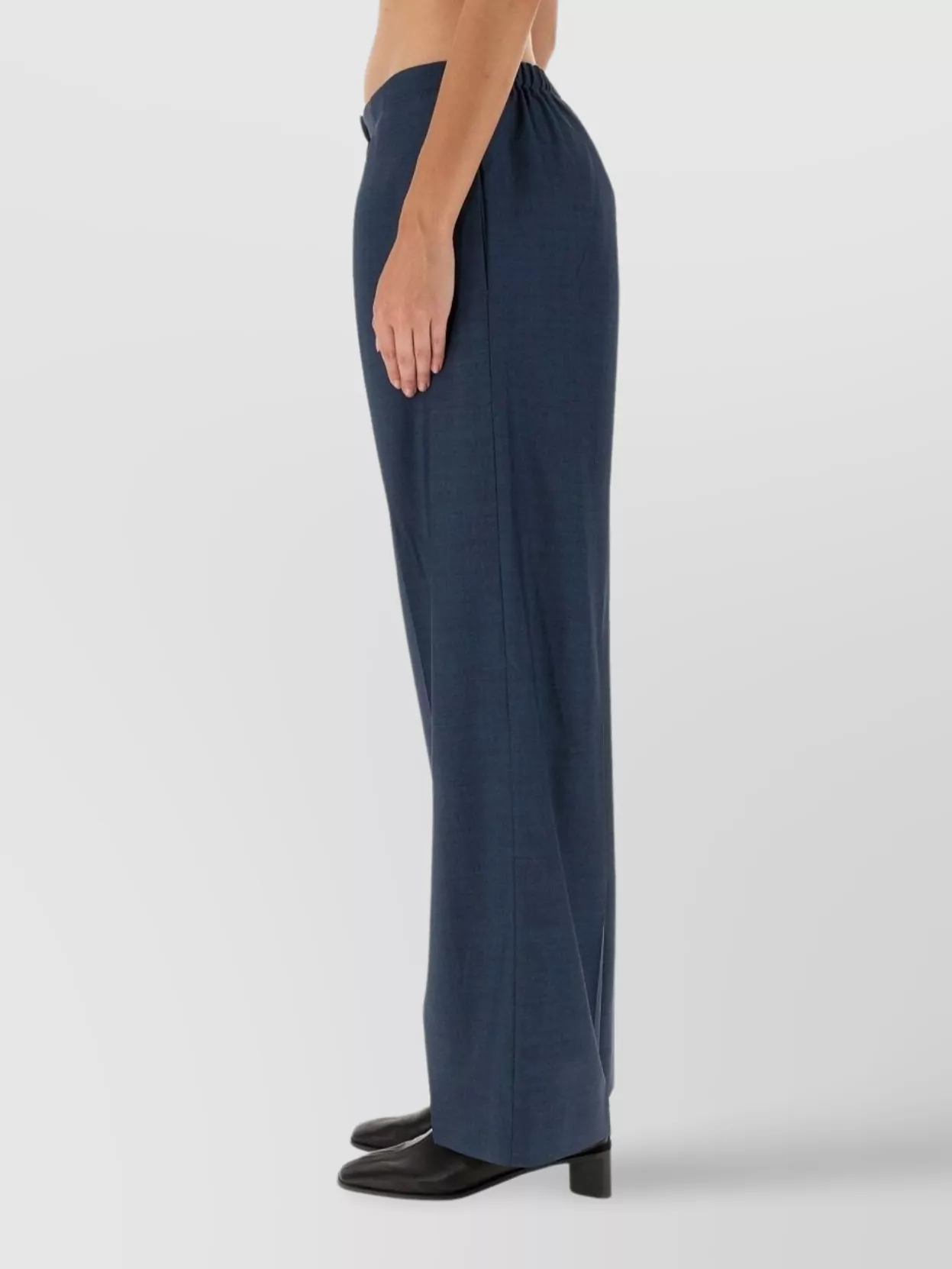 Acne Studios Wide Leg Wool Trousers Pockets In Blue