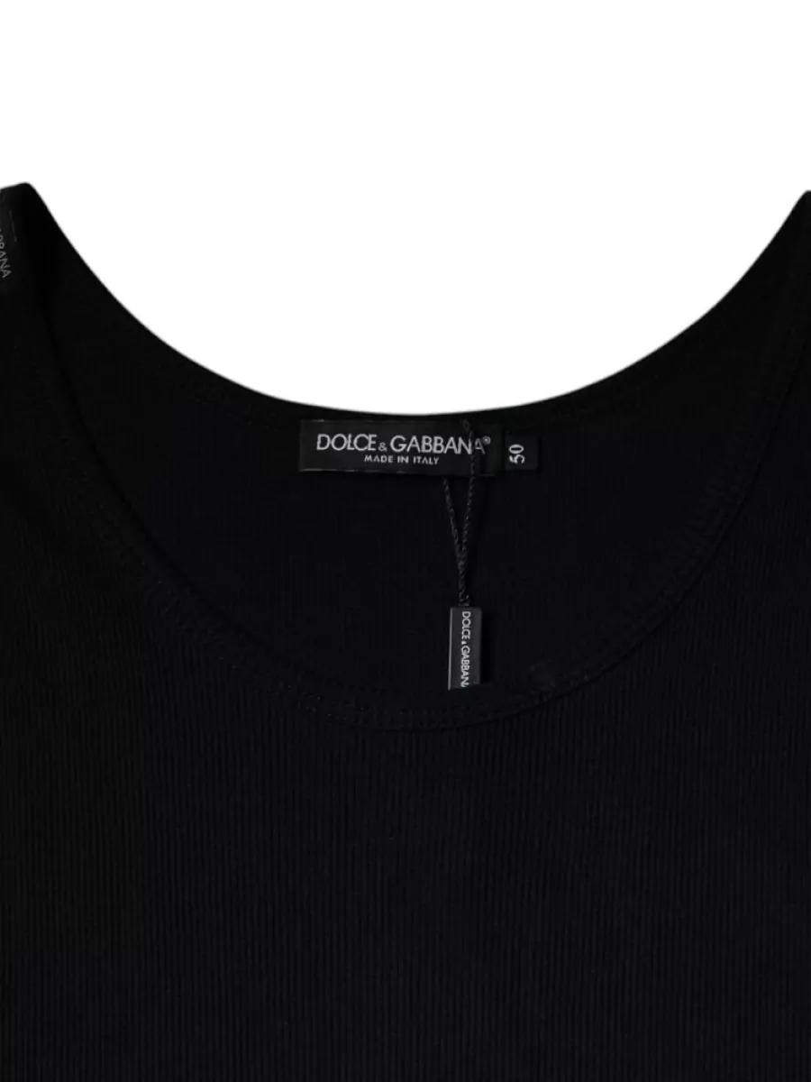 Dolce&Gabbana Ribbed Sleeveless Round Neck Tank Top
