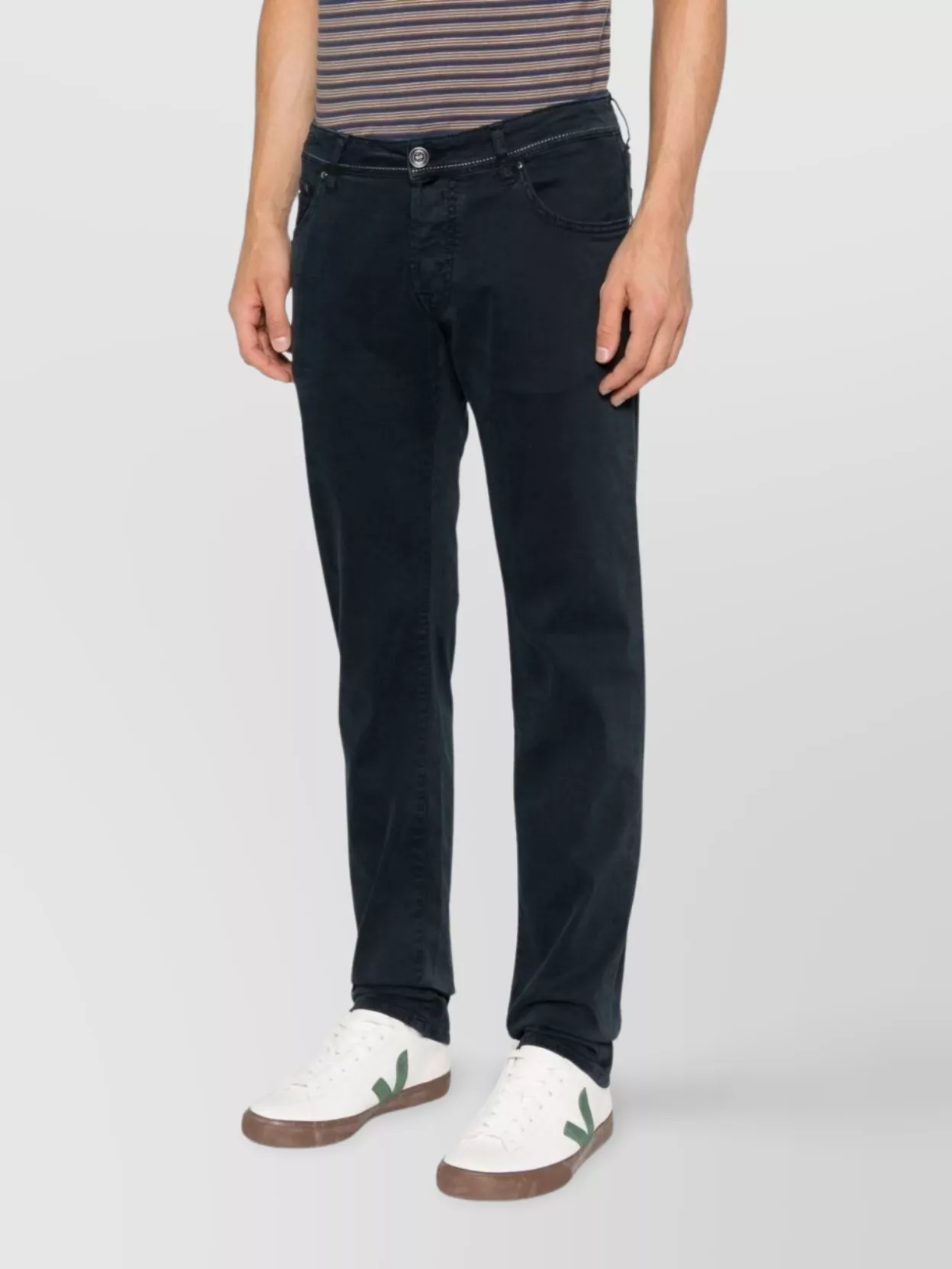 Jacob Cohen Straight Leg Denim Trousers Featuring Pockets
