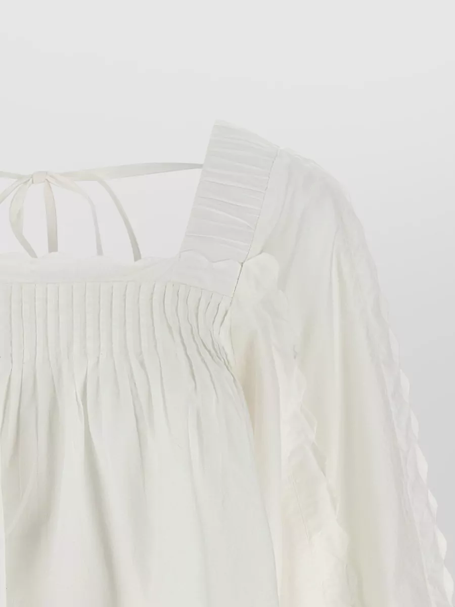 Farm Rio Cotton Square Neck Long Sleeve Blouse