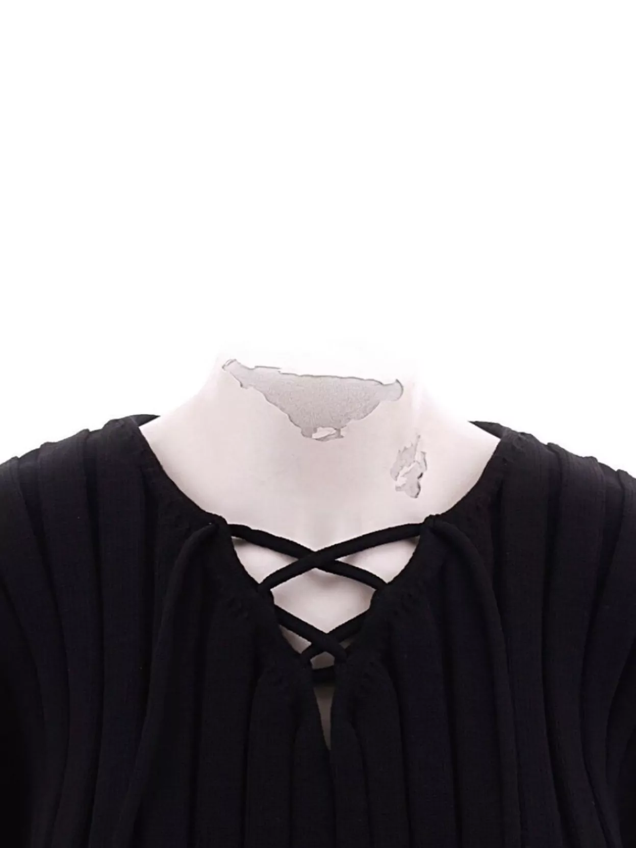 Alexander Wang Lace-up Ribbed V Neck Cropped Top In Black
