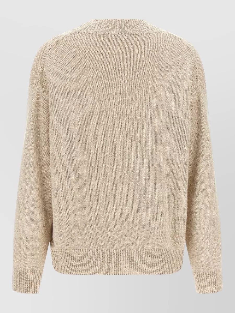 Brunello Cucinelli Cashmere Silk V-Neck Long-Sleeve Sweater