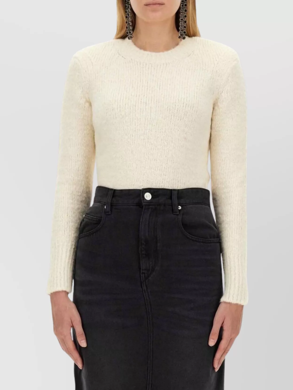 Isabel Marant Ribbed Texture Crew Neck Shirt