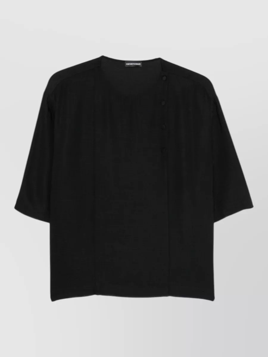 Emporio Armani slub knit boxy top