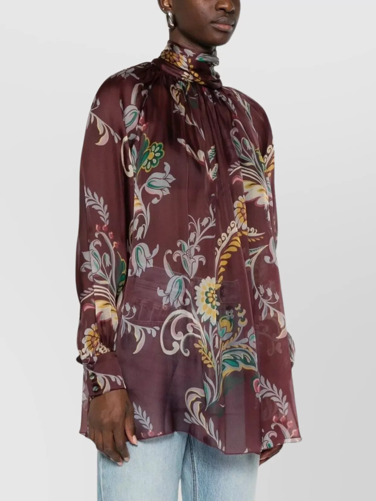 Etro Women Silk Blouse With Paisley Print In Multi