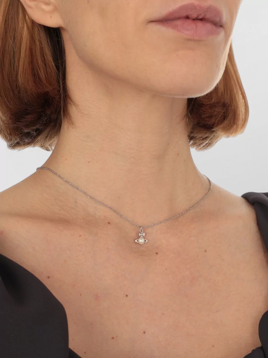 Vivienne Westwood Necklace Adjustable Length Orb Charm Pearl