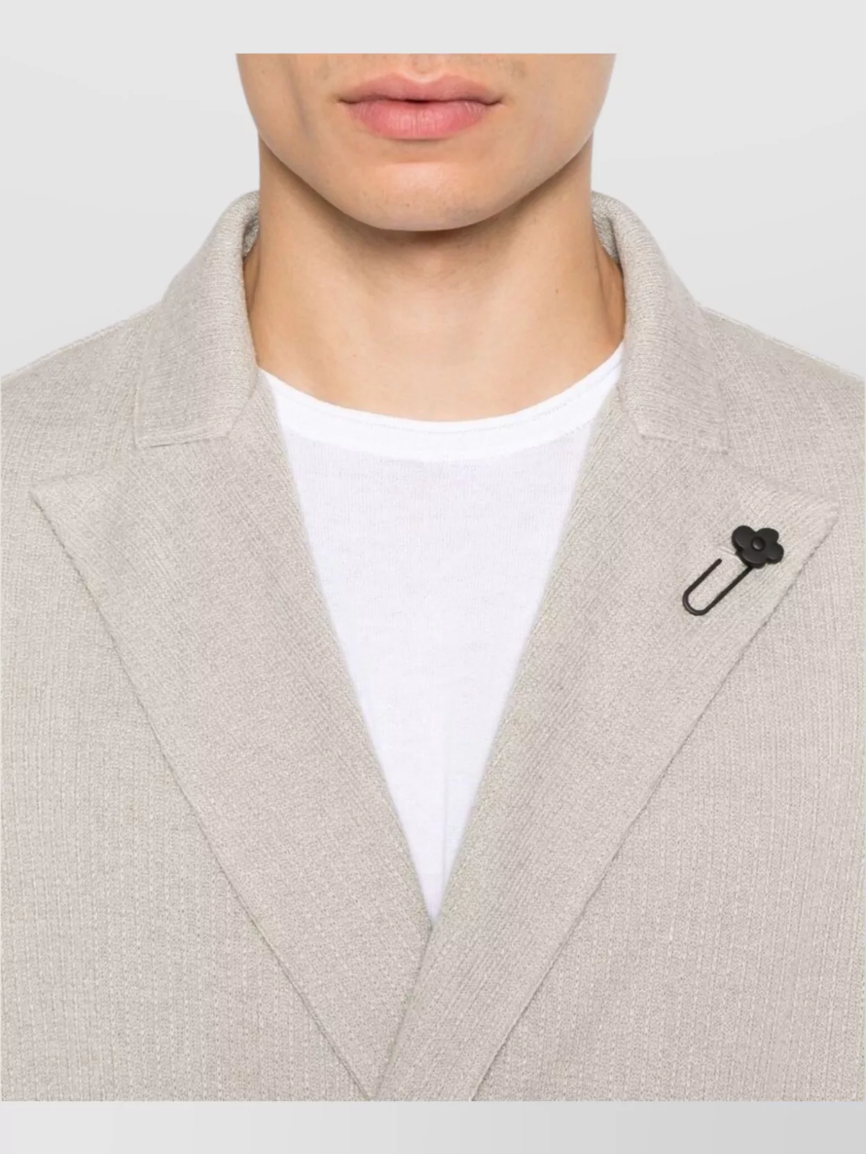 Lardini Brooch Detail Linen Jacket