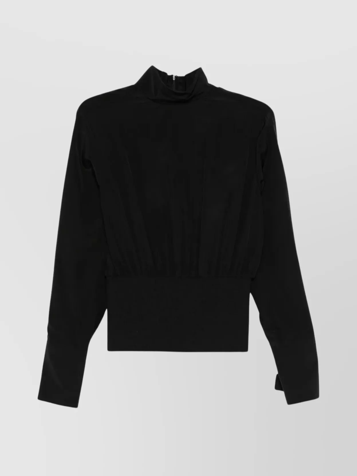 Sportmax High Neck Long Sleeve Ribbed Top
