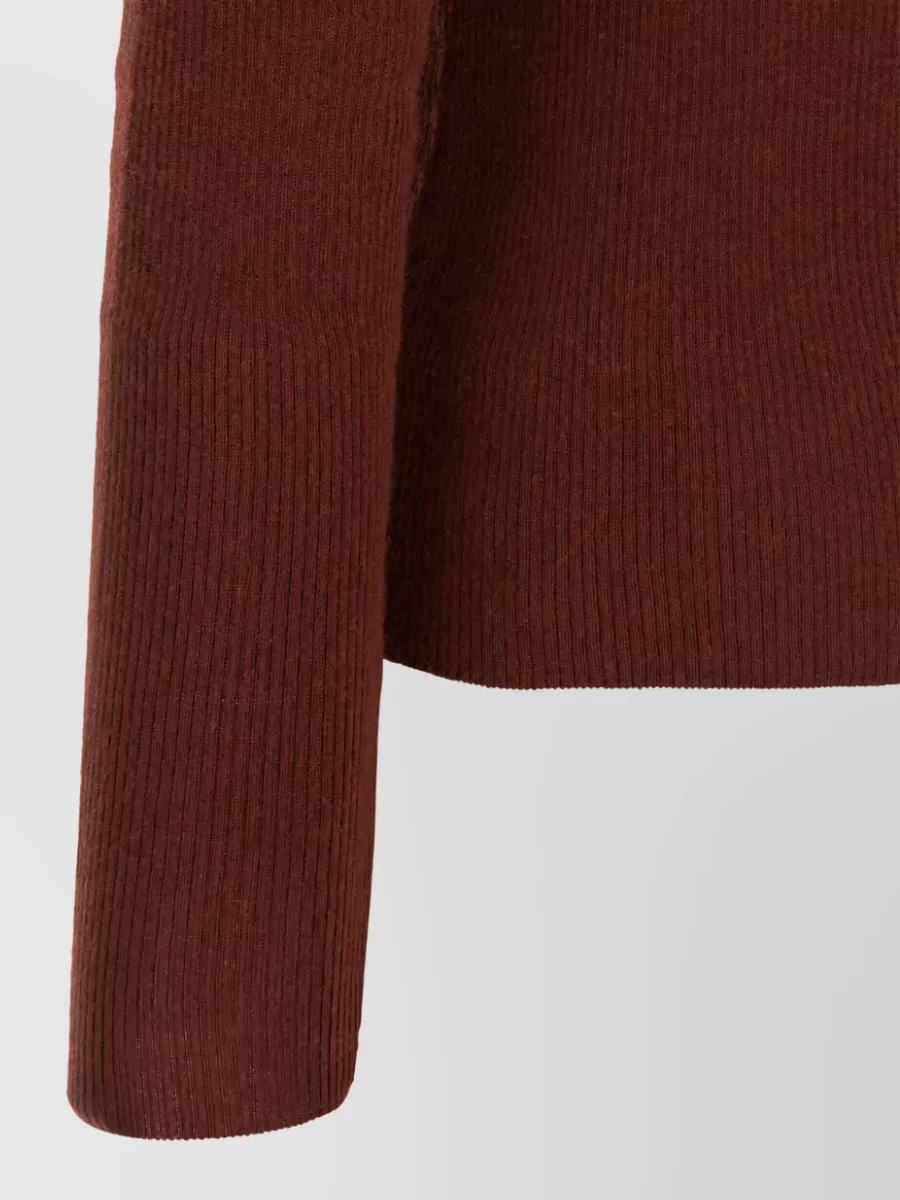 Max Mara Cashmere Ribbed Slim-Fit V-Neck Long-Sleeve Polo Jumper