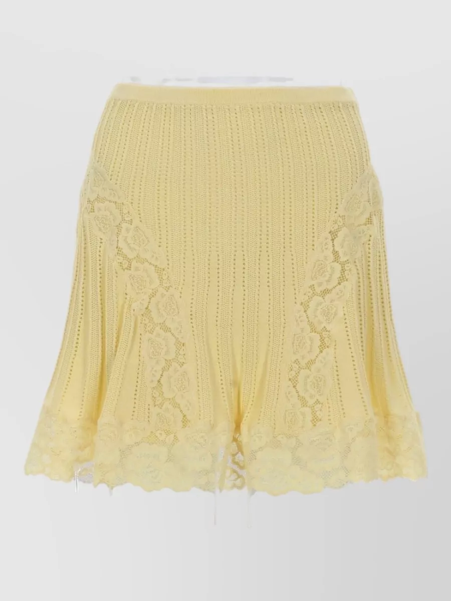 Self-Portrait pointelle knit mini skirt