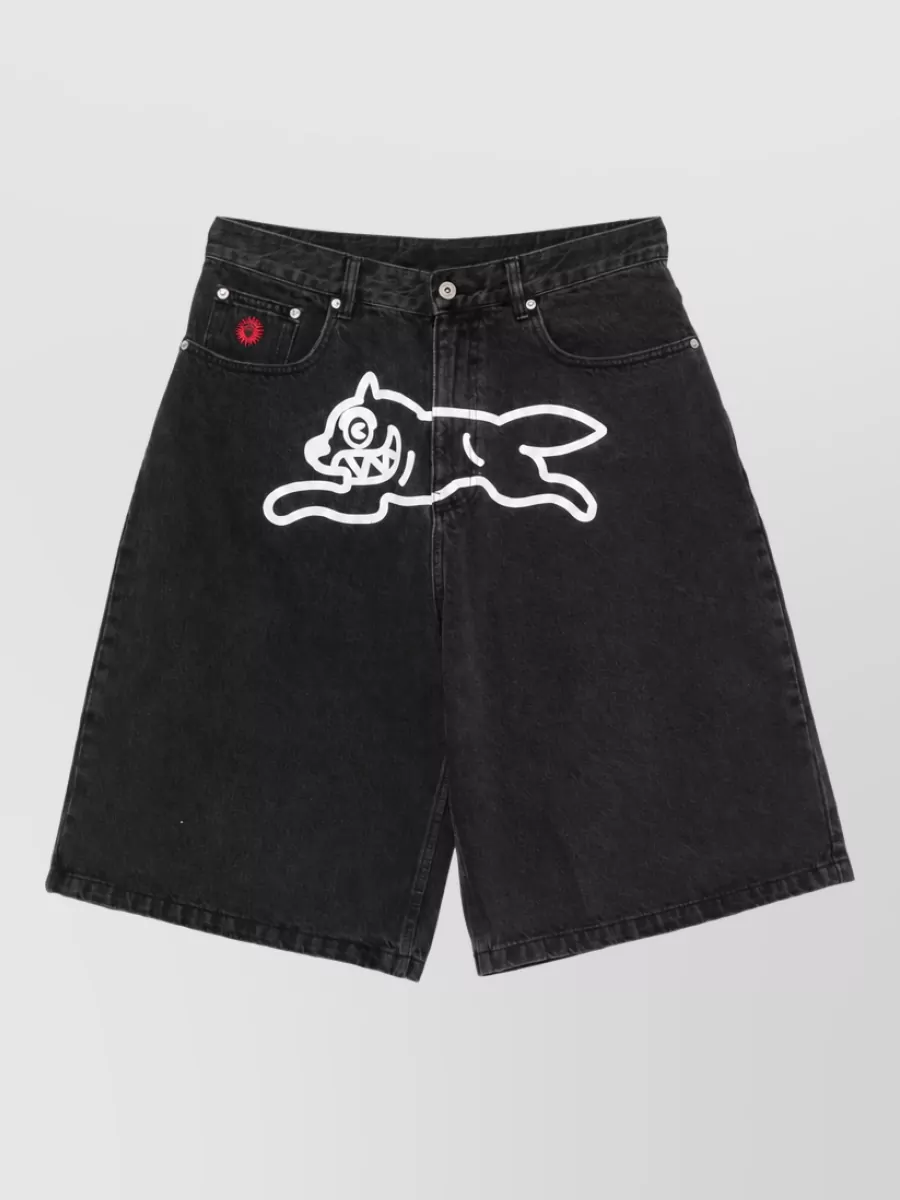 Icecream denim wide-leg cargo shorts