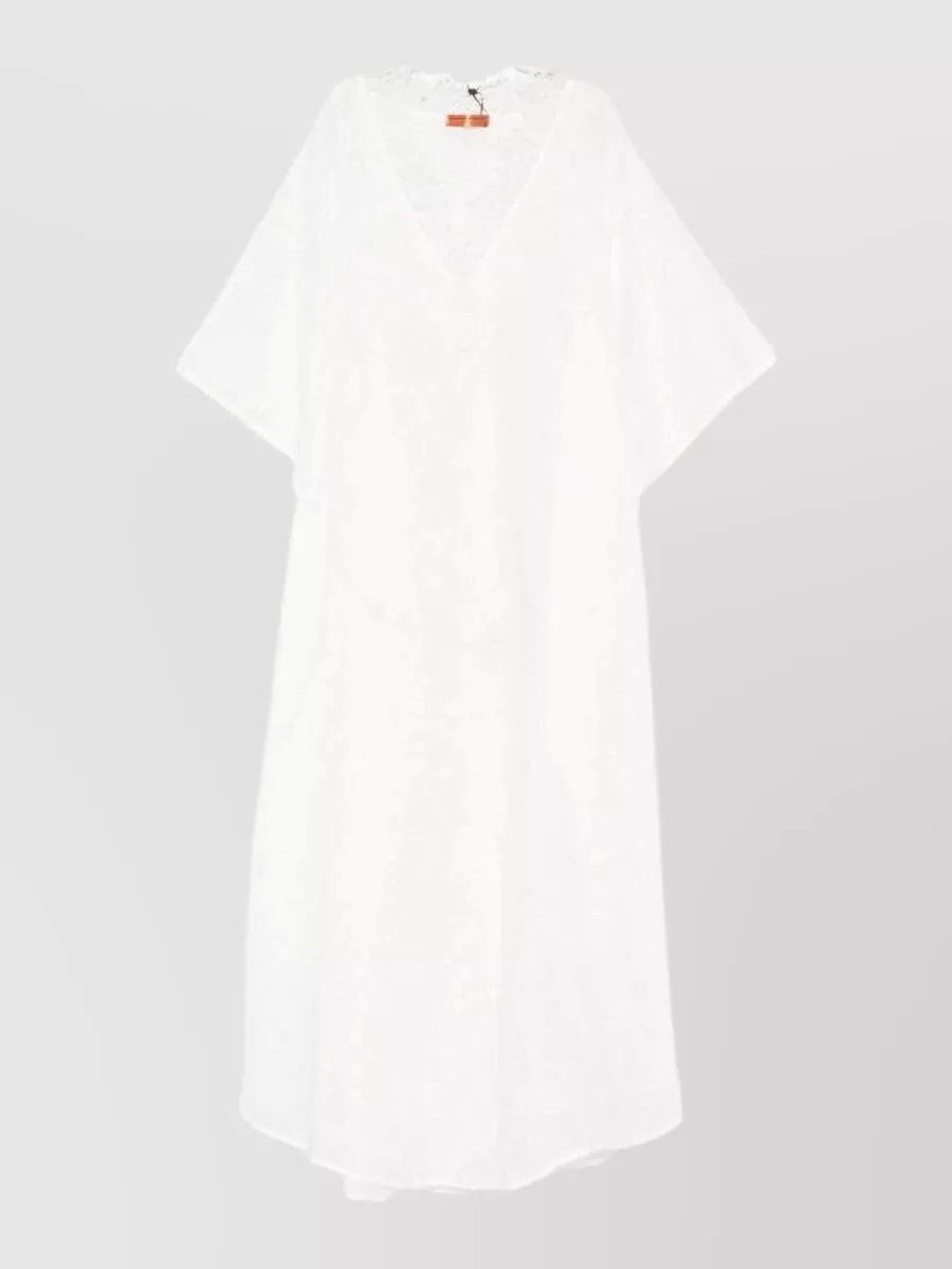 Ermanno Scervino ramie v-neck short-sleeve maxi dress