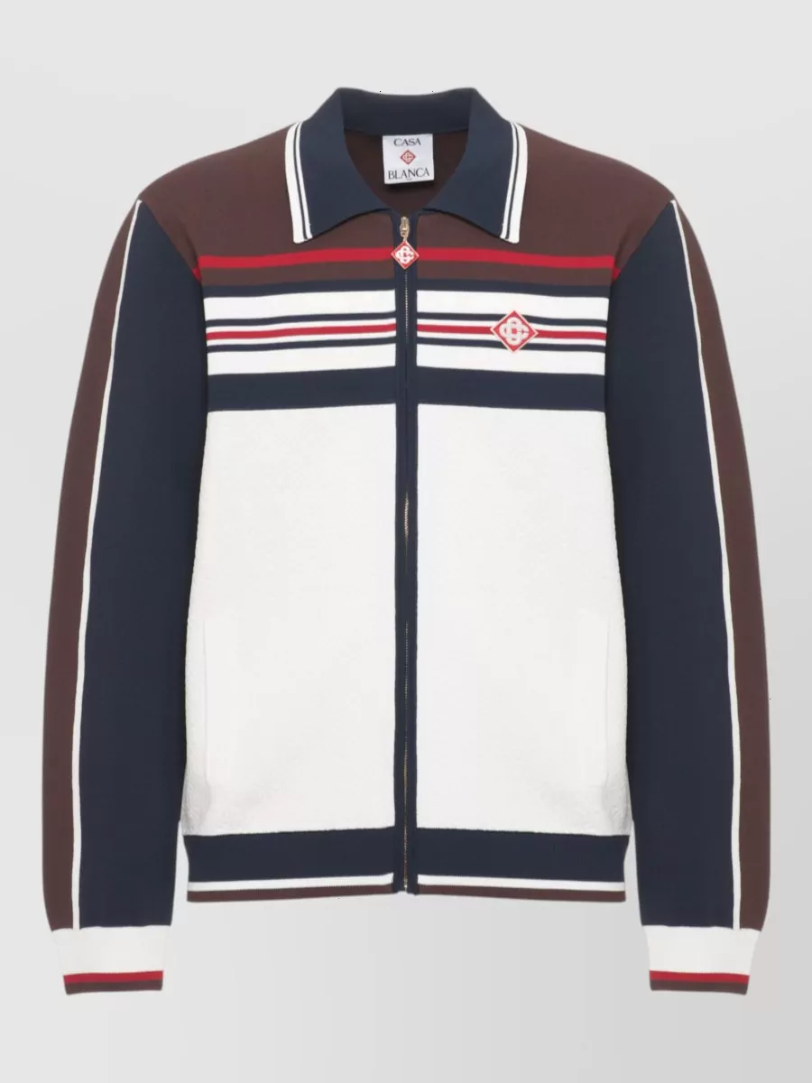 Casablanca ribbed logo-jacquard lightweight jacket