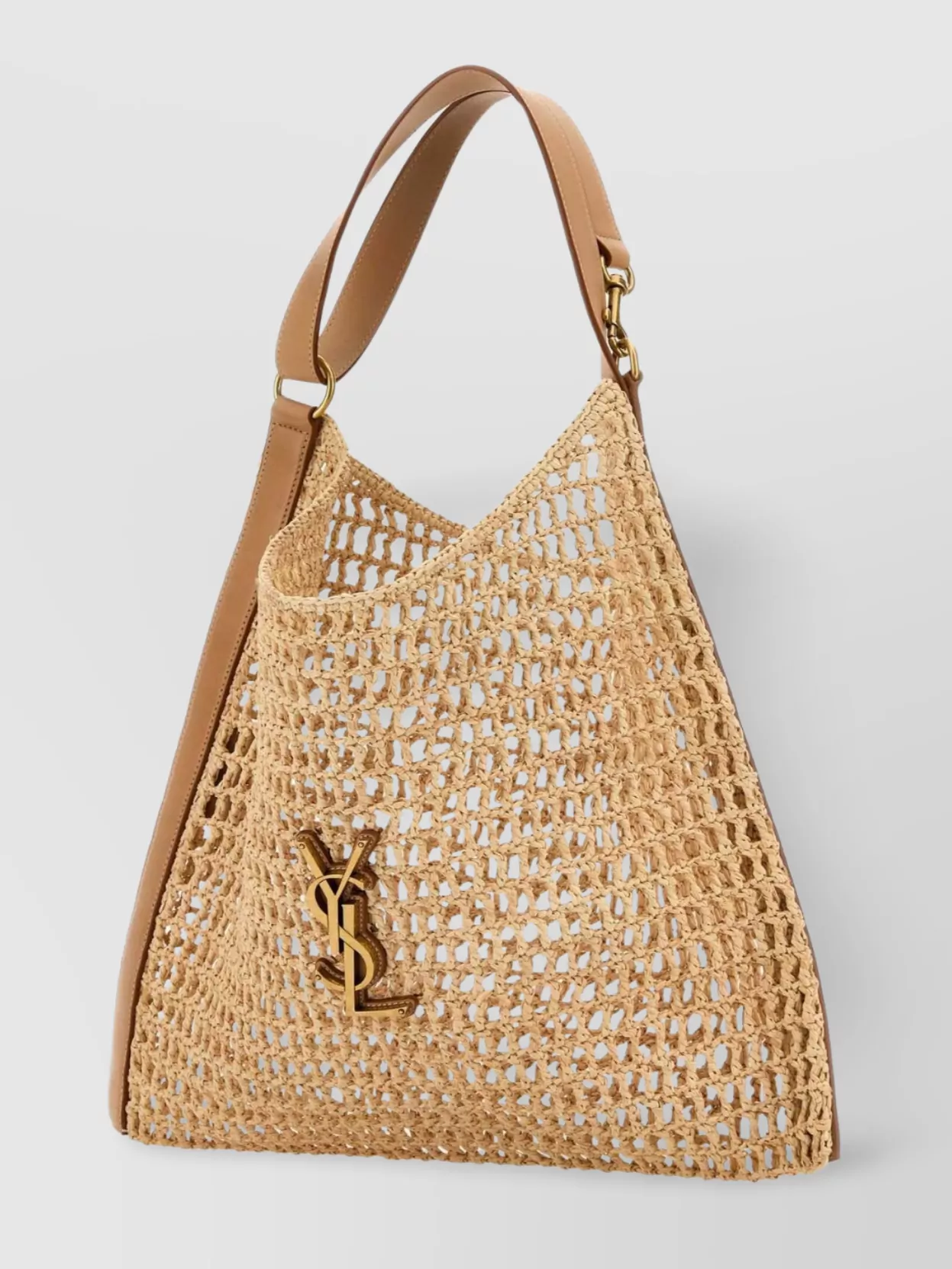 Saint Laurent Raffia And Leather Oxalis Shopping Bag