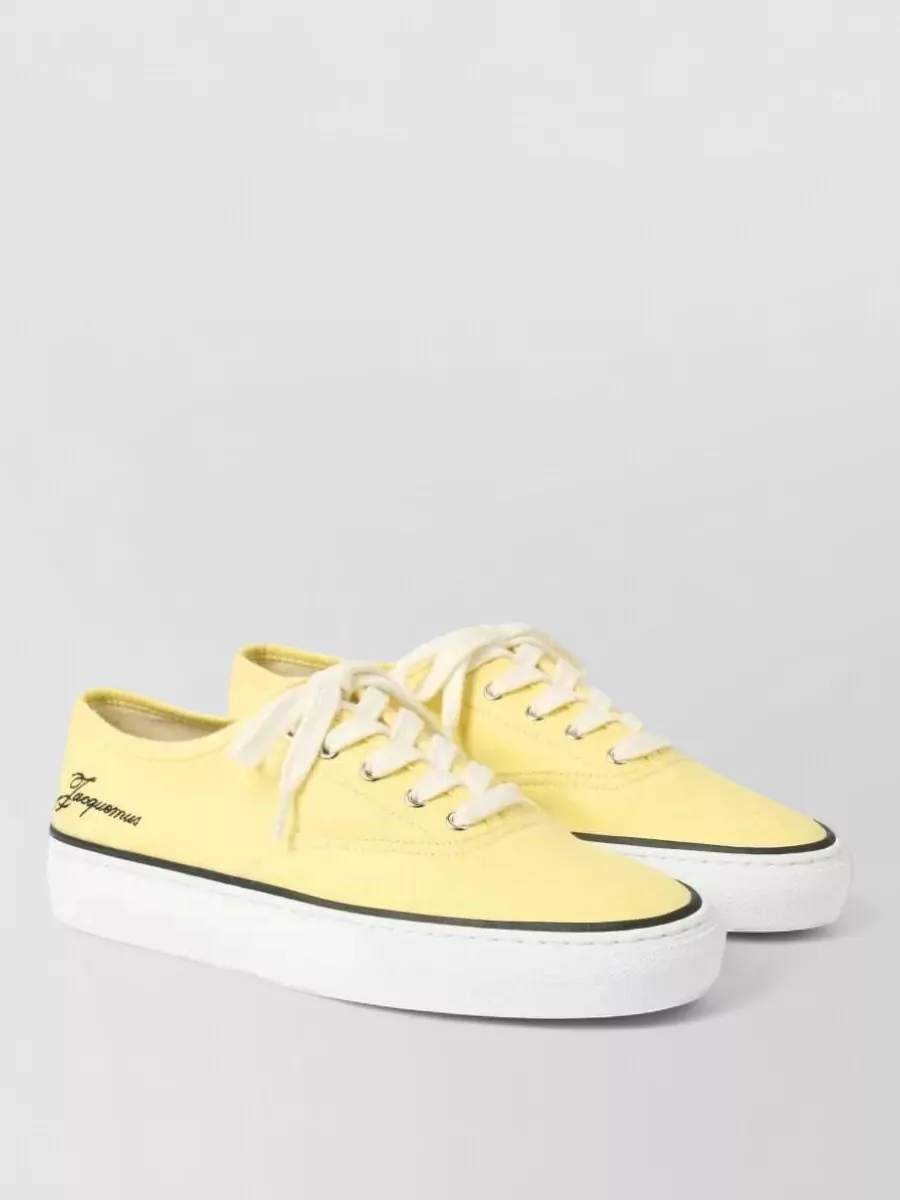Jacquemus Cotton Lace-Up Low-Top Sneakers