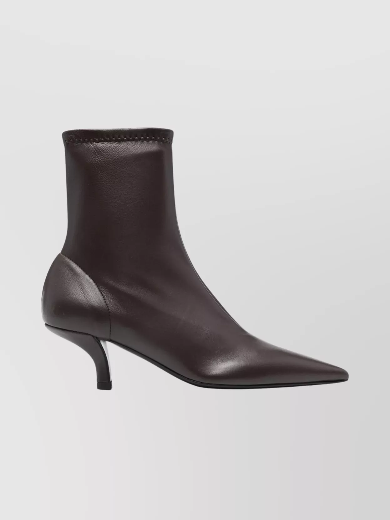 Totême Stiletto Ankle Boots In Calf Leather In Black