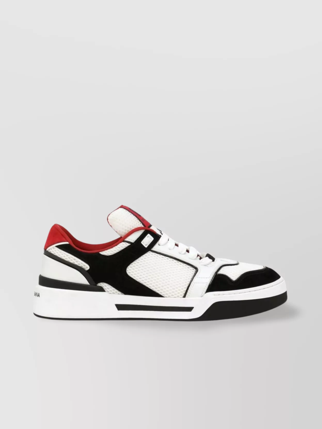 Shop Dolce & Gabbana Roma Round Toe Sneakers With Contrasting 3d-effect In Black