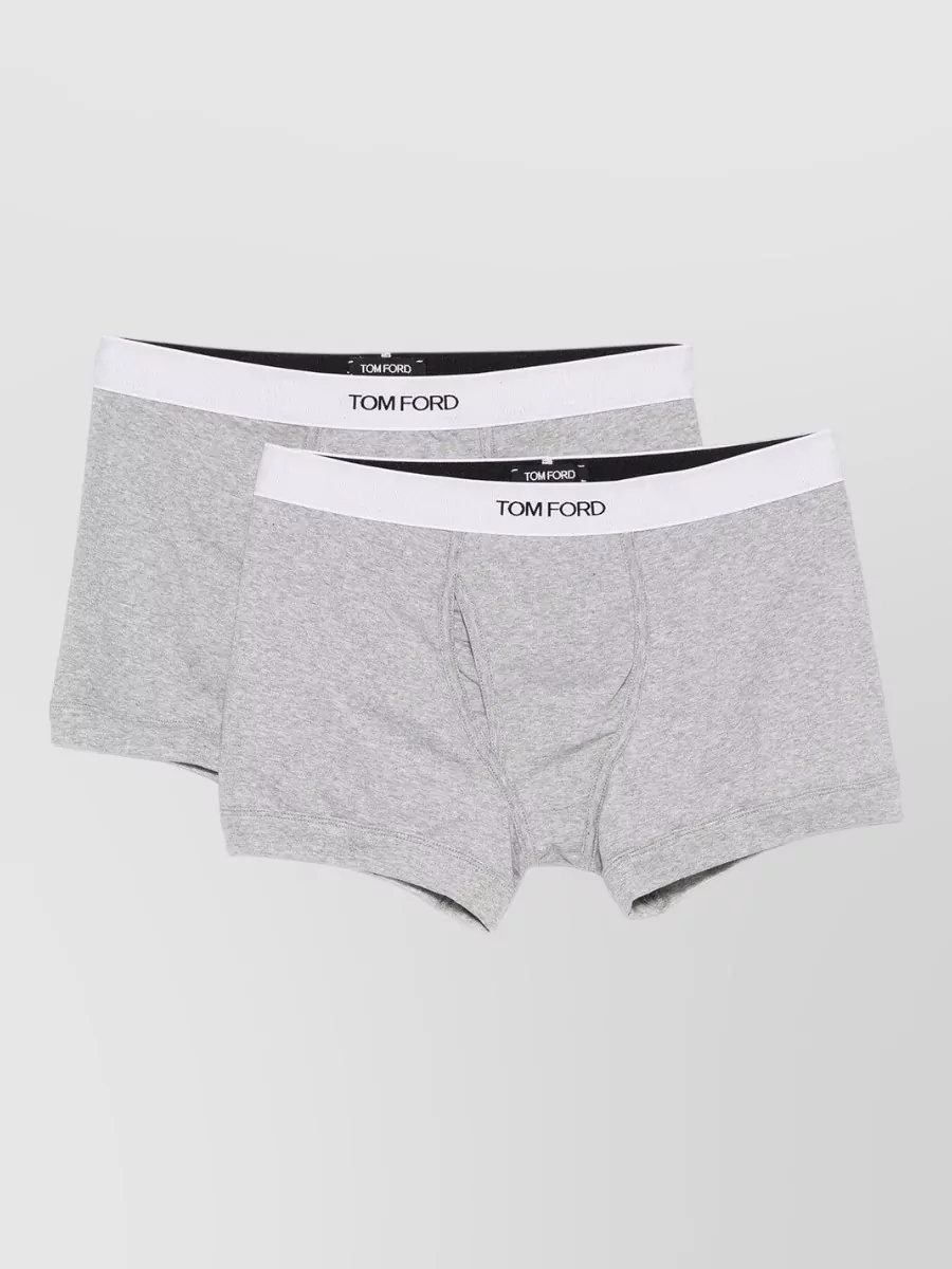 Tom Ford Set Of 2 Logo Waistband Cotton Boxer Briefs