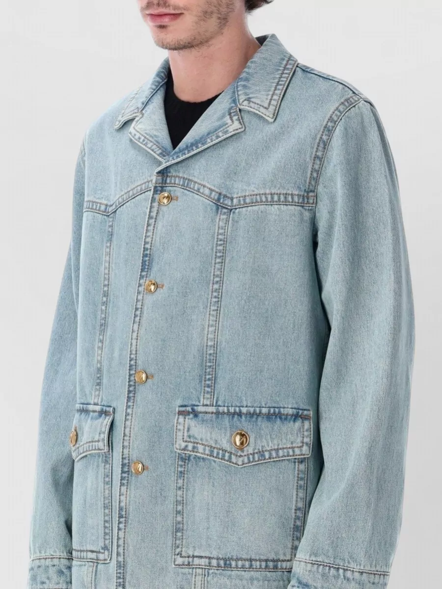 Valentino Garavani Denim Jacket Long Sleeves Front Pockets