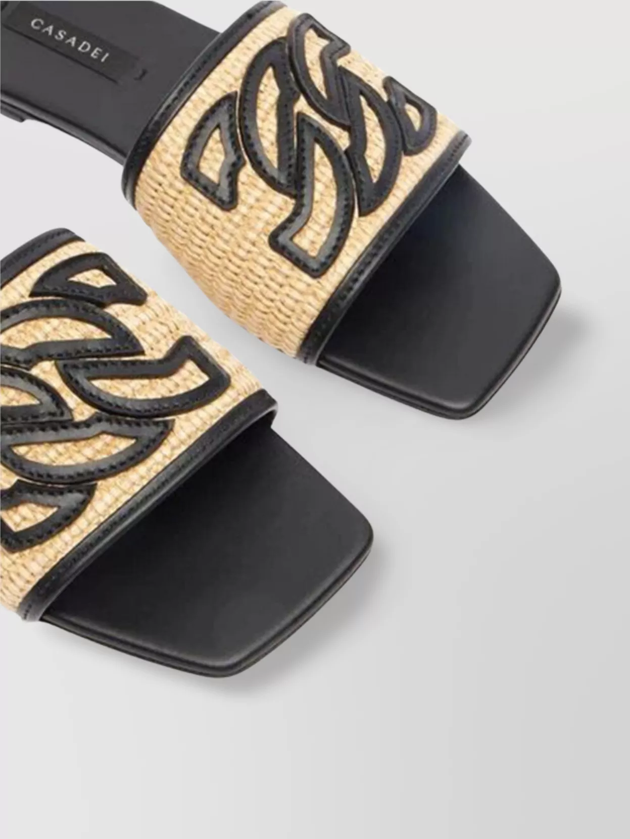Casadei Woven Texture Flat Sole Sandals
