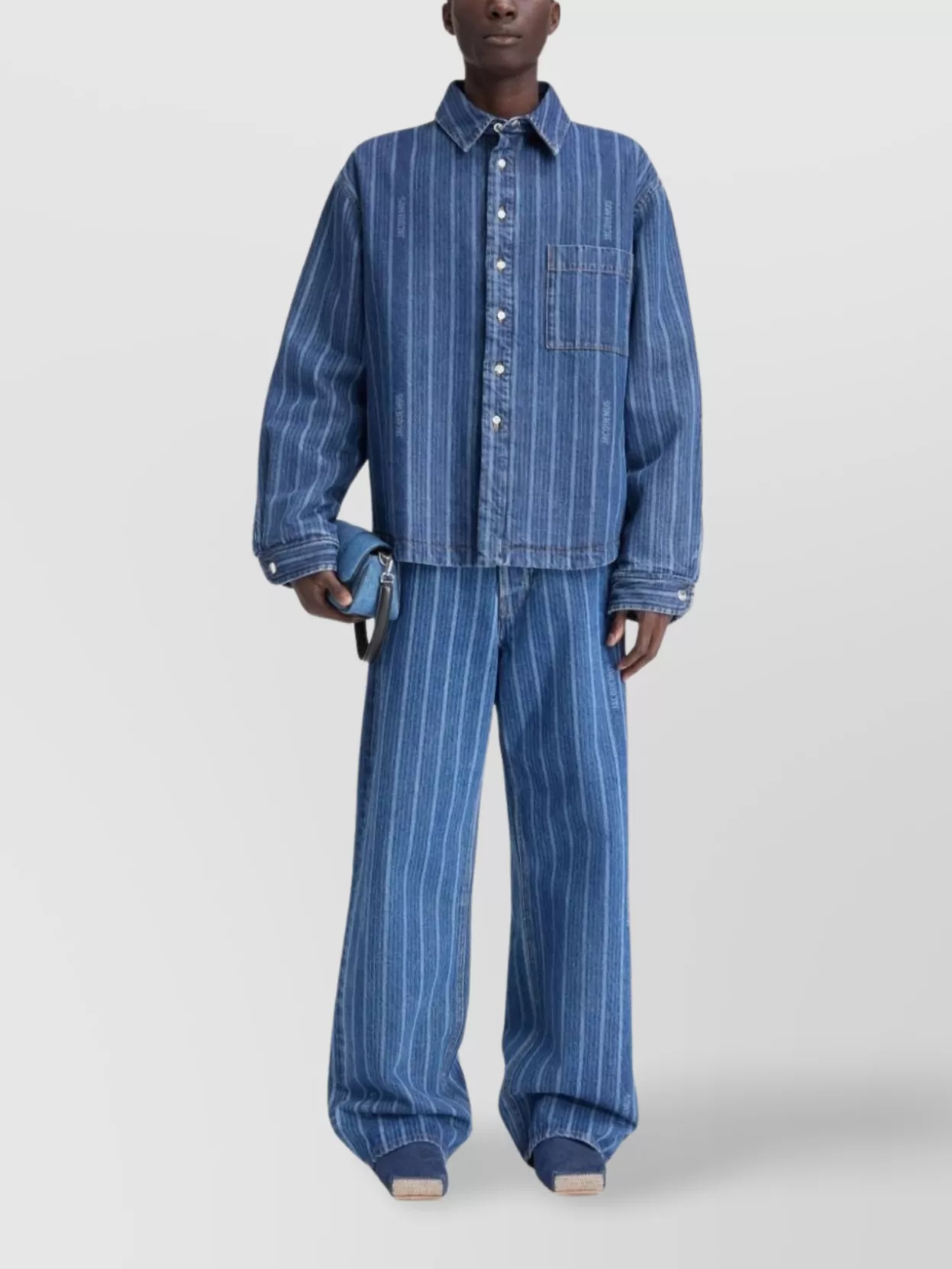 Jacquemus The Baker's Striped Denim Pocket Shirt