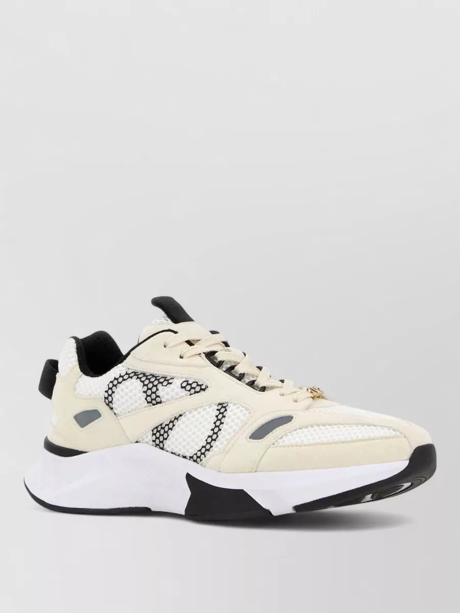 Valentino Garavani Suede and mesh low-top sneakers
