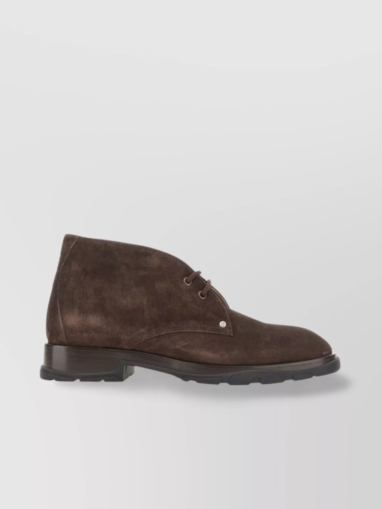 Alexander Mcqueen Suede Round Toe Ankle Boot