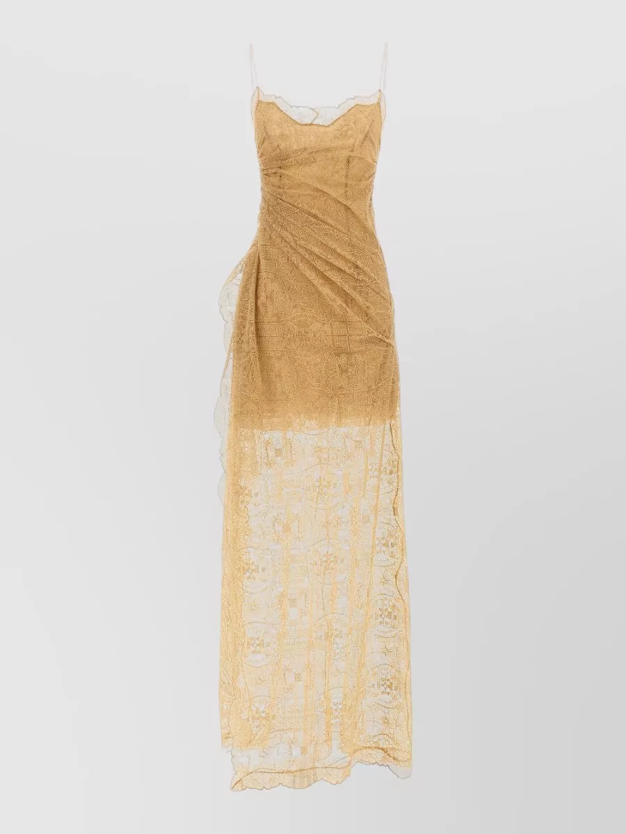Ermanno Scervino Embroidered Sheath Maxi Dress