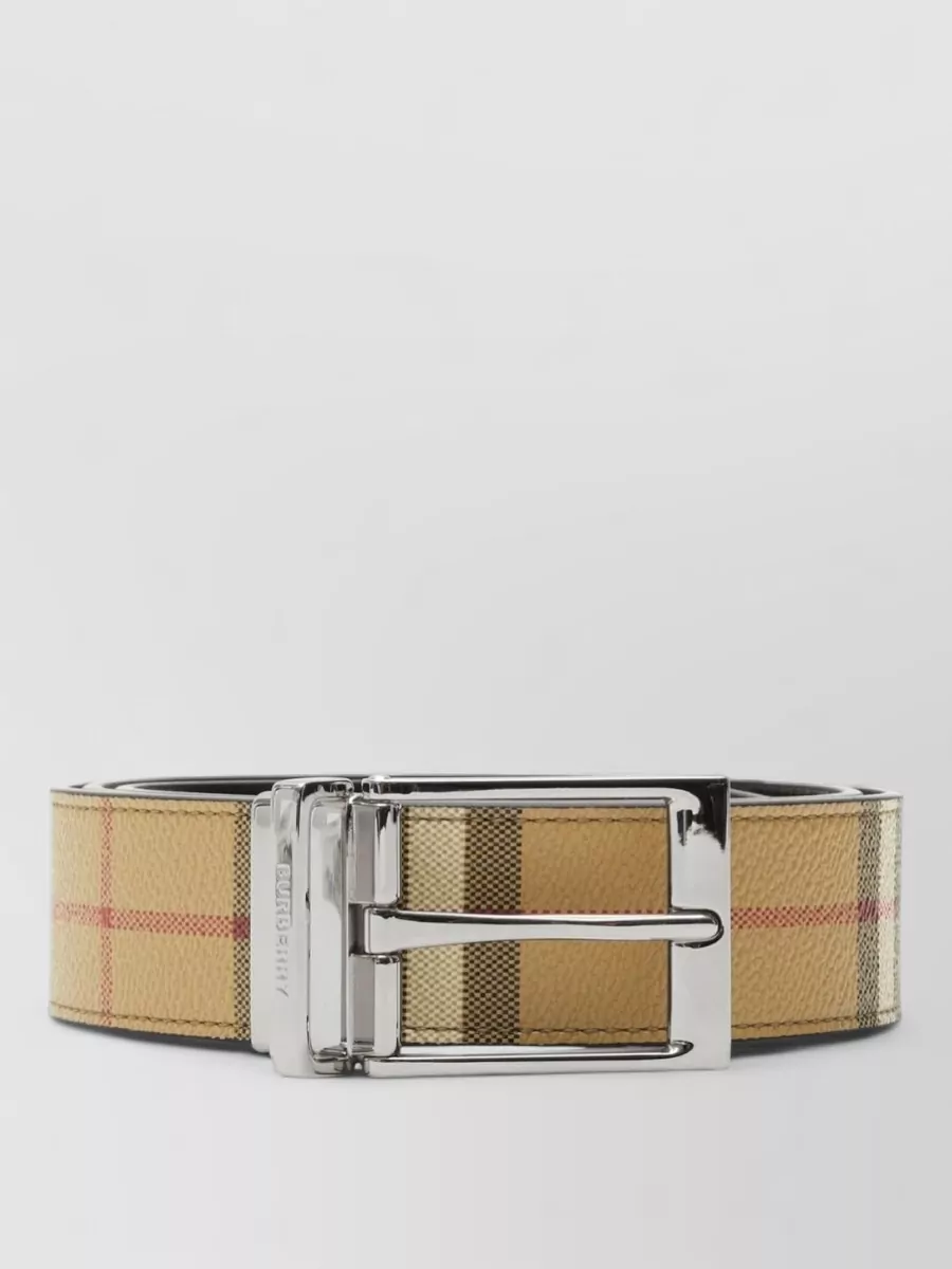 Burberry Reversible Cotton Belt Check Pattern Design