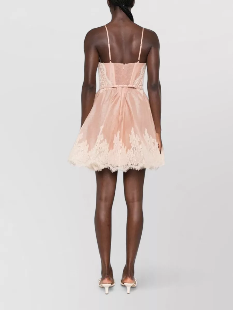 Zimmermann Silk And Linen Sleeveless Sweetheart-Neck Mini Dress