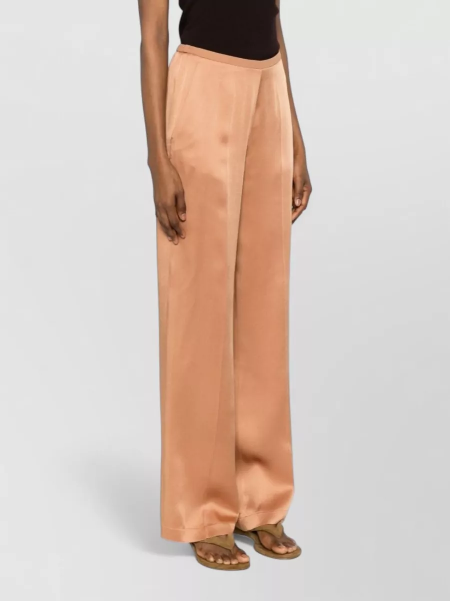 Forte Forte High-Rise Satin Wide-Leg Suit Trousers