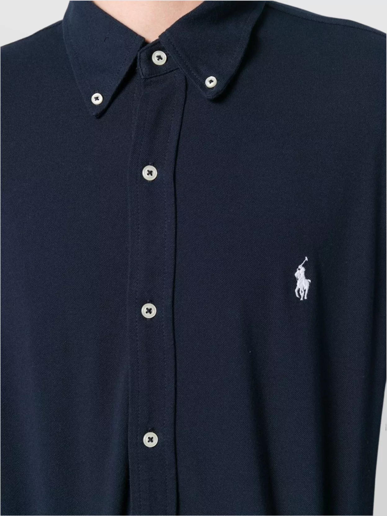 Ralph Lauren Logo Button-Down Collar Shirt With Long Sleeves