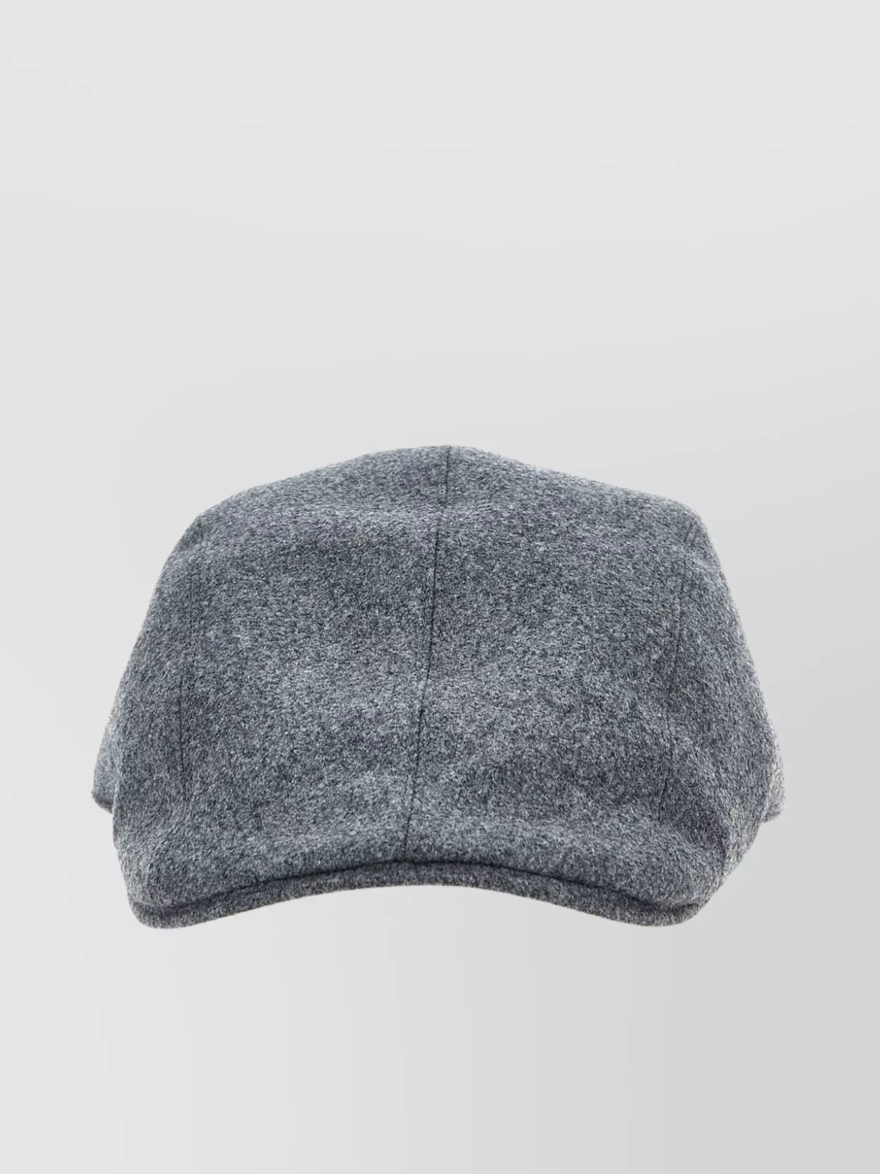 Brunello Cucinelli Embroidered Logo Wool Flat Cap Hat In Gray