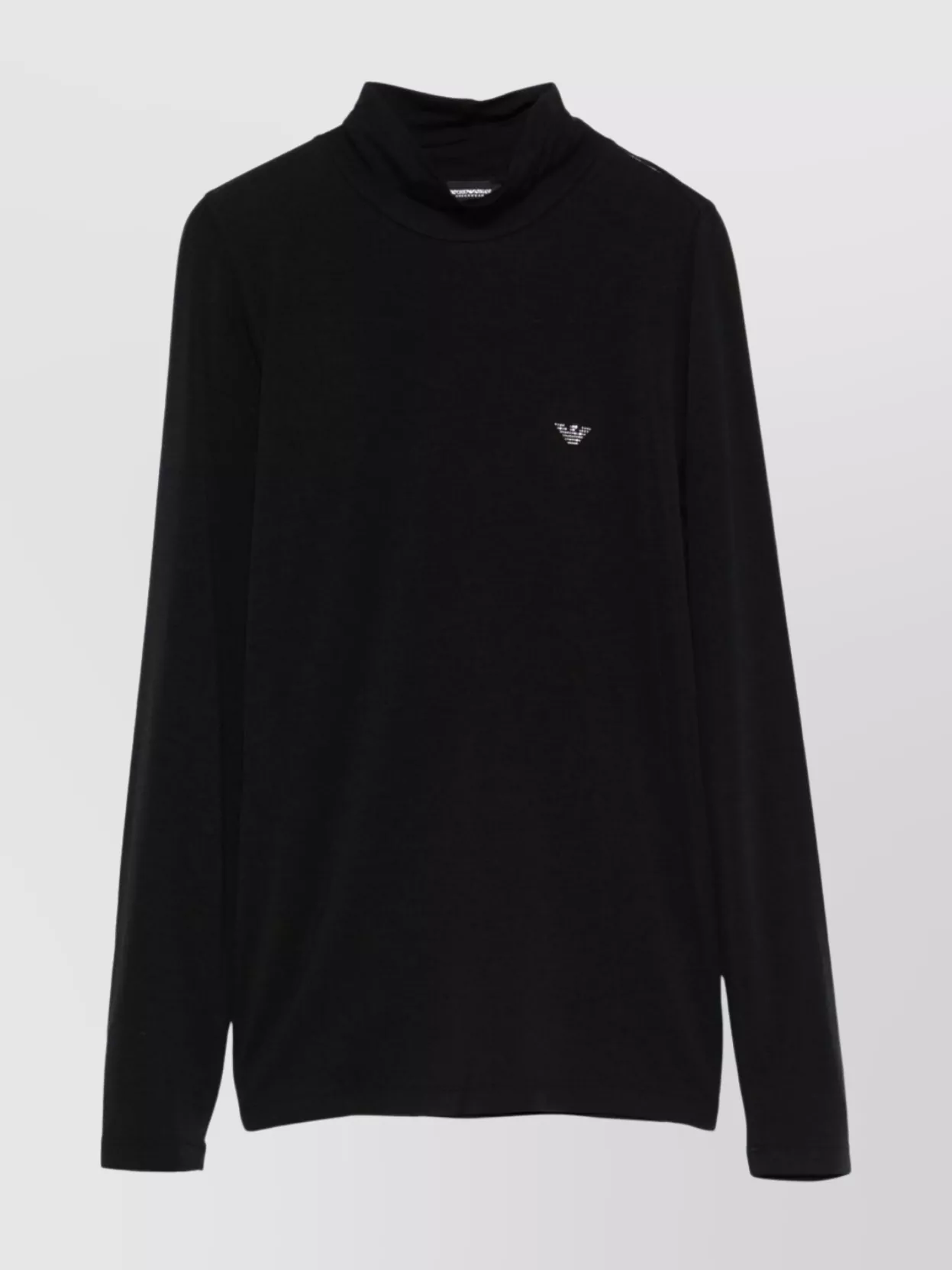 Emporio Armani Wool Blend Logo T-Shirt With Rhinestone Embellishment