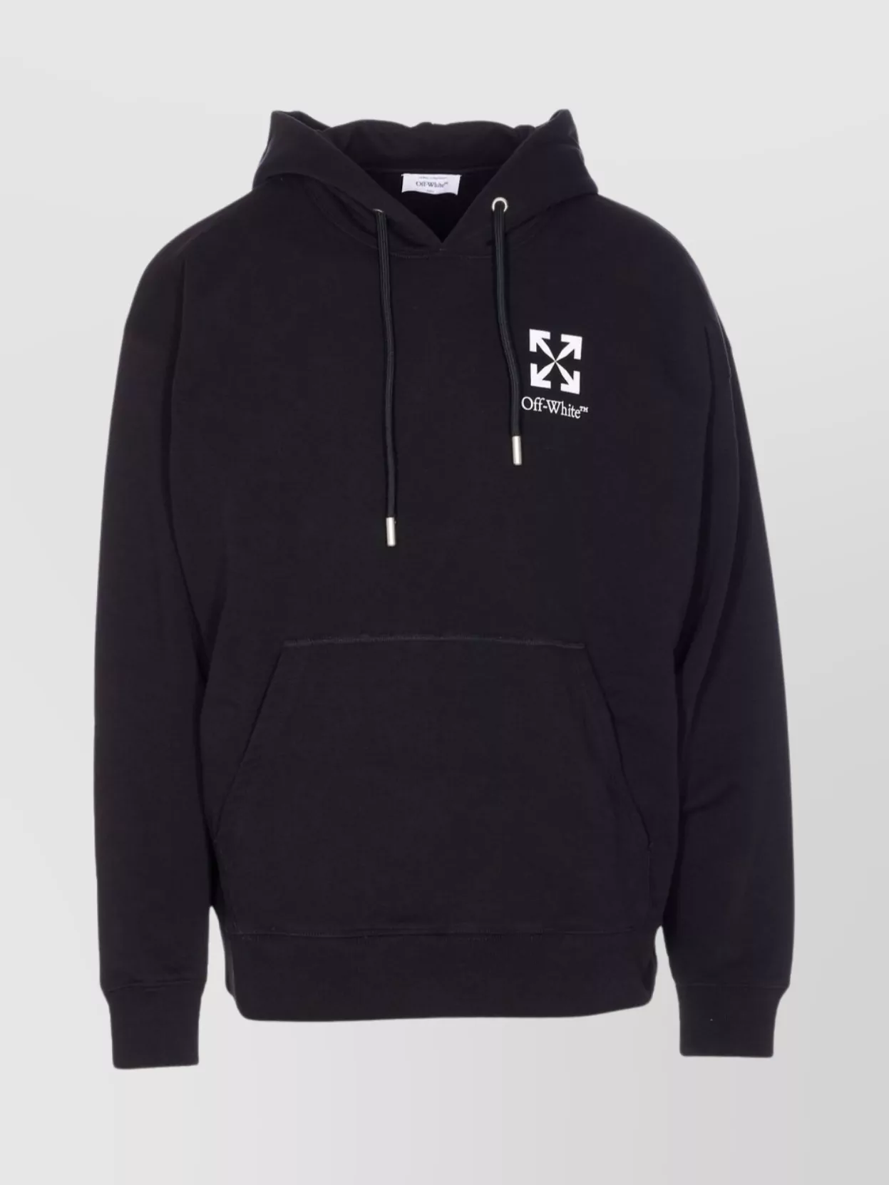 Off-white Skate Hoodie With Drawstring And Kangaroo Pocket In Black