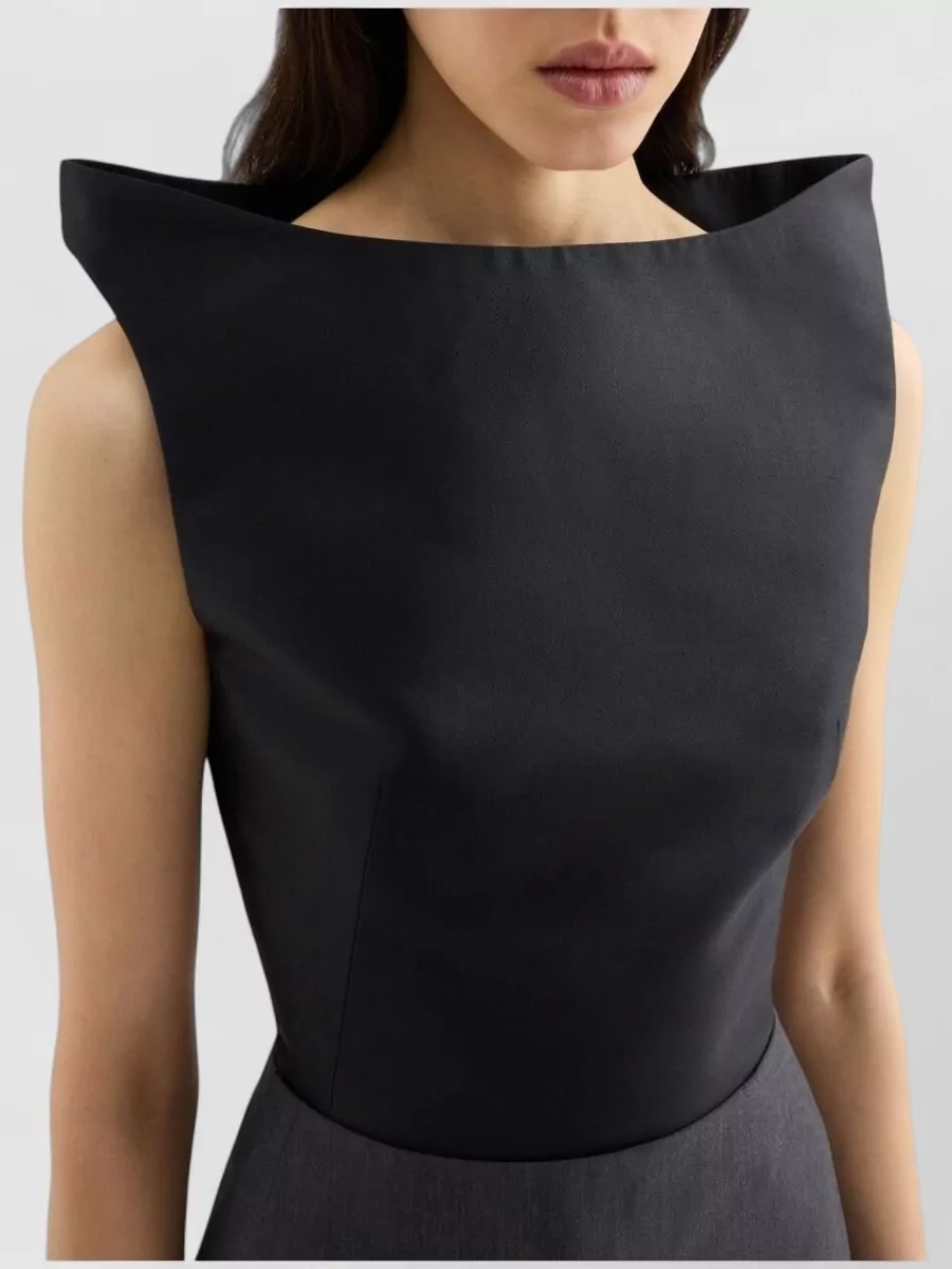 Jil Sander Silk Sleeveless Cropped Top