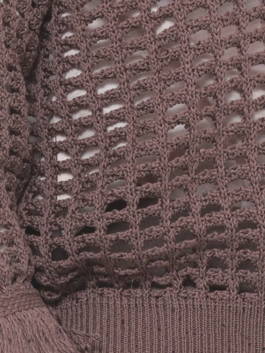 Peserico Cotton Perforated Sequin Crewneck Sweatshirt