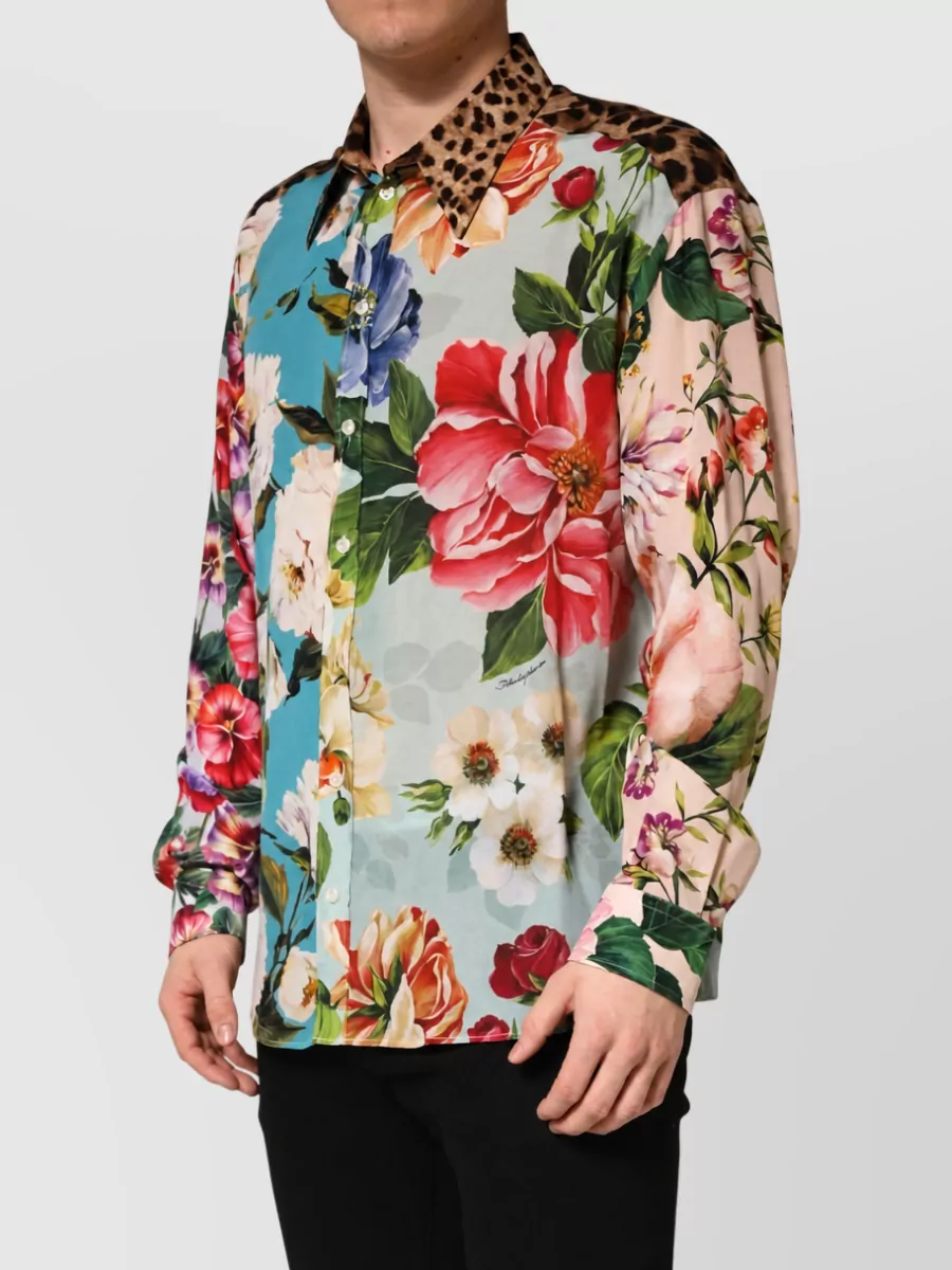 Dolce&Gabbana Silk Floral Animal Print Shirt