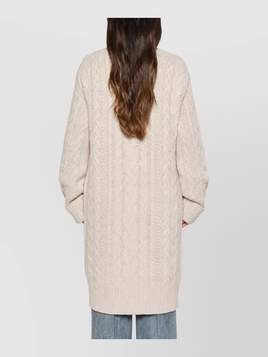 Ermanno Scervino Cashmere Cable-Knit Long-Sleeve Cardigan