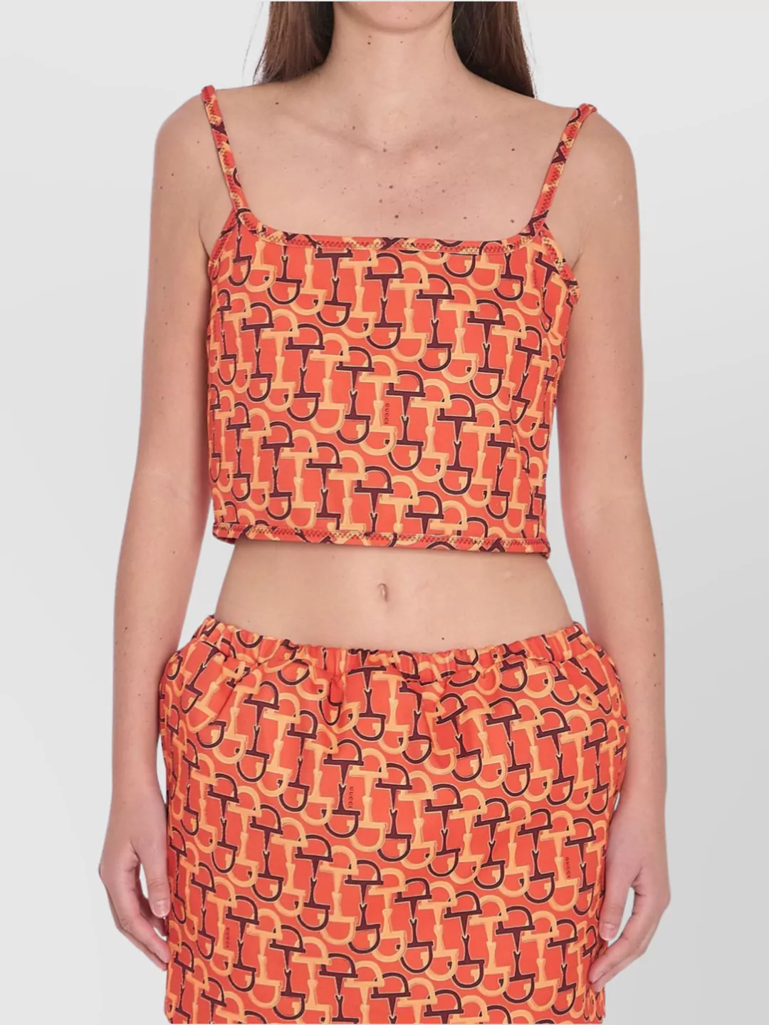 Gucci Horsebit Print Crop Top