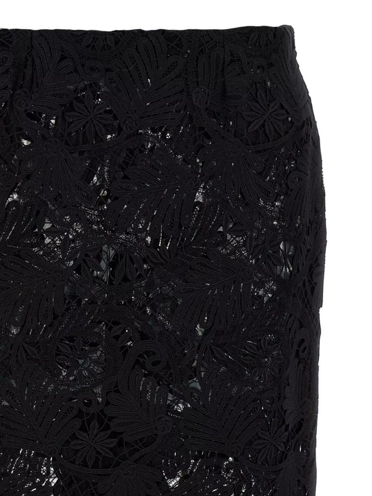 Ermanno Scervino Intricate Lace Effect Skirt With Tulle Lining In Black