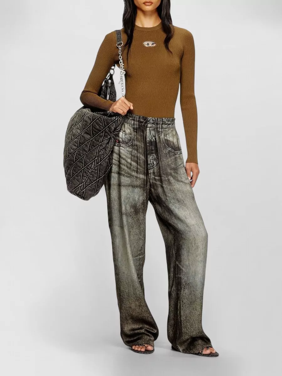 Diesel Ribbed Slim-Fit Long-Sleeve Top
