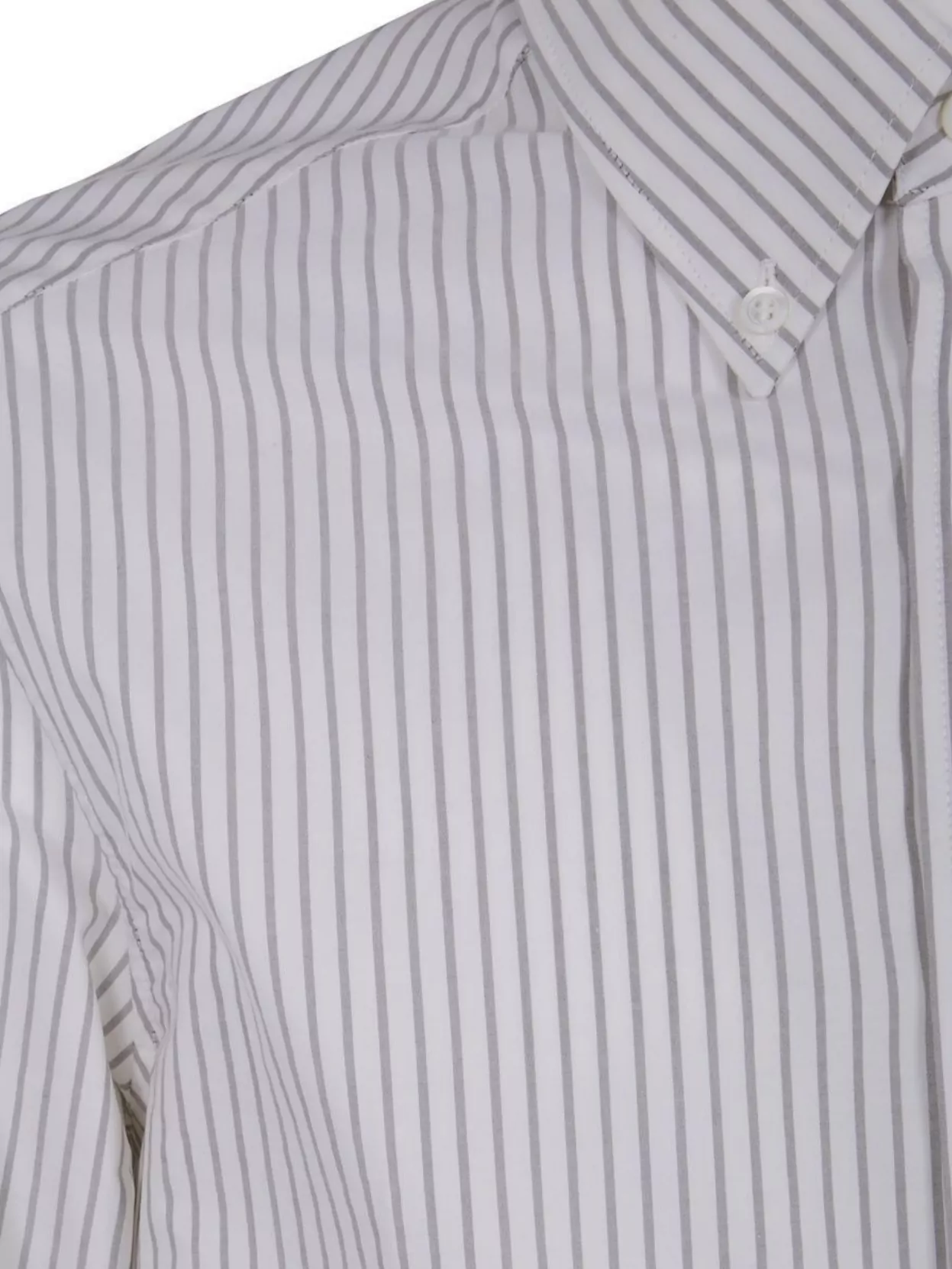 Brunello Cucinelli Striped Shirt With Button-down Collar In Blue