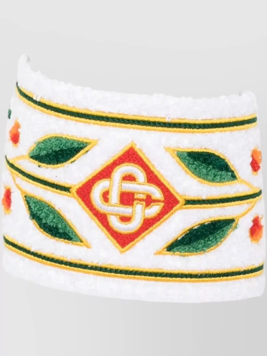 Casablanca Embroidered Terry Slides